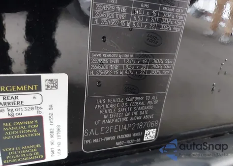 2023 Land Rover Defender 130 X-Dynamic Se из США, поврежденный, VIN SALE2FEU4P2187068